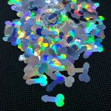 Silver Holographic Penis Glitter