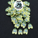 Among Us Yellow With Leaf Hat Clay Sprinkles Resin Fillers
