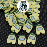 Among Us Yellow With Leaf Hat Clay Sprinkles Resin Fillers