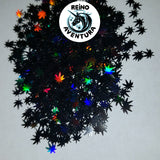 Black Holographic Marijuana Leaf 6mm