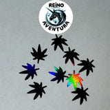Black Holographic Marijuana Leaf 6mm