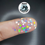 Silver Stars Holographic Glitter Shapes, Resin Fillers, Tumbler, Nails