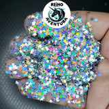 Silver Stars Holographic Glitter Shapes, Resin Fillers, Tumbler, Nails