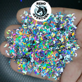 Silver Moon Holographic Glitter Shapes, Resin Fillers, Tumbler, Nails