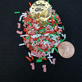 Red Candy Cane Mix Fimo Clay Slices