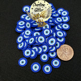 Blue Evil Eye 10mm Clay Sprinkles, Fimo Slices