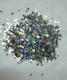 3mm Silver Holographic Hearts