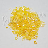 Iridescent Yellow Stars, Hallow Stars, Glitter, Chunky Glitter,
