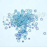 Baby Blue Iridescent  Stars