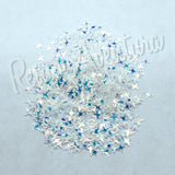 4mm Clear Iridescent 4 Pointed Stars