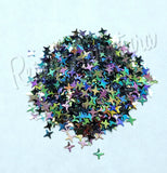 Black Metallic Chrome 4 pointed stars
