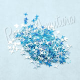 4mm Blue Iridescent 4 pointed stars
