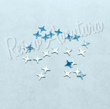 4mm Blue Iridescent 4 pointed stars