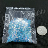 4mm Blue Iridescent 4 pointed stars
