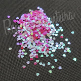 3mm Magenta Iridescent  Hearts