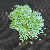 3mm Green Iridescent Hearts