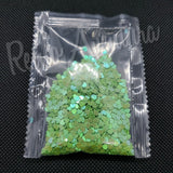 3mm Green Iridescent Hearts