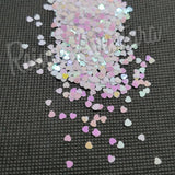 3mm White Pearl Iridescent Hearts