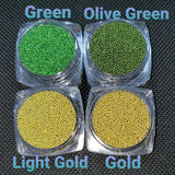 Glass Micro Beads, Metallic Colors, Shiny, For Nails, Resin Fillers, 0.6-0.8mm