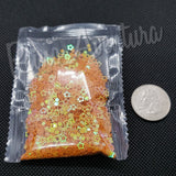 Iridescent Orange Stars, Hallow Stars, Glitter, Chunky Glitter,