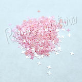 4mm Pink Iridescen  4 Pointed Stars