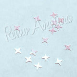 4mm Pink Iridescen  4 Pointed Stars