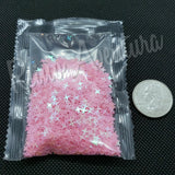 4mm Pink Iridescen  4 Pointed Stars